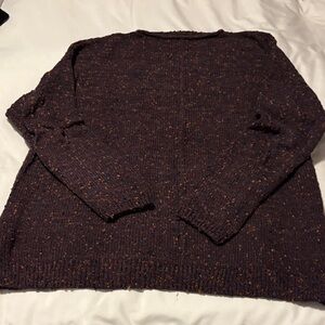 J. Jill Women's Heathered Brown Crewneck Sweater